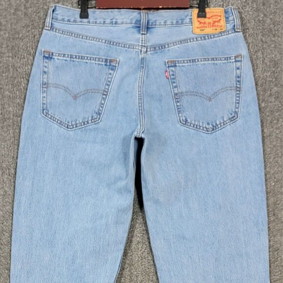 Levis 550 Jeans Mens 36x33* Blue Relaxed Straight Leg Red Tab American Denim - Picture 9 of 14